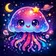 Colorful cartoon wizard character with a tall hat and magical staff, ideal for a customer review profile picture.