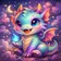 Colorful geometric animal avatar with vibrant overlapping shapes forming a friendly character face.